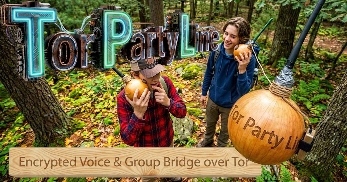 Tor Party Line - encrypted push-to-talk voice and group calls over Tor hidden services with one-button Android connect