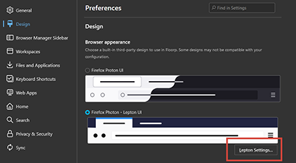 Floorp design settings - part 1