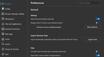 Floorp general settings - part 1
