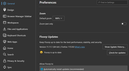 Floorp general settings - part 2