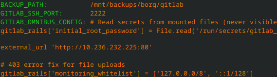 Docker secrets file loaded