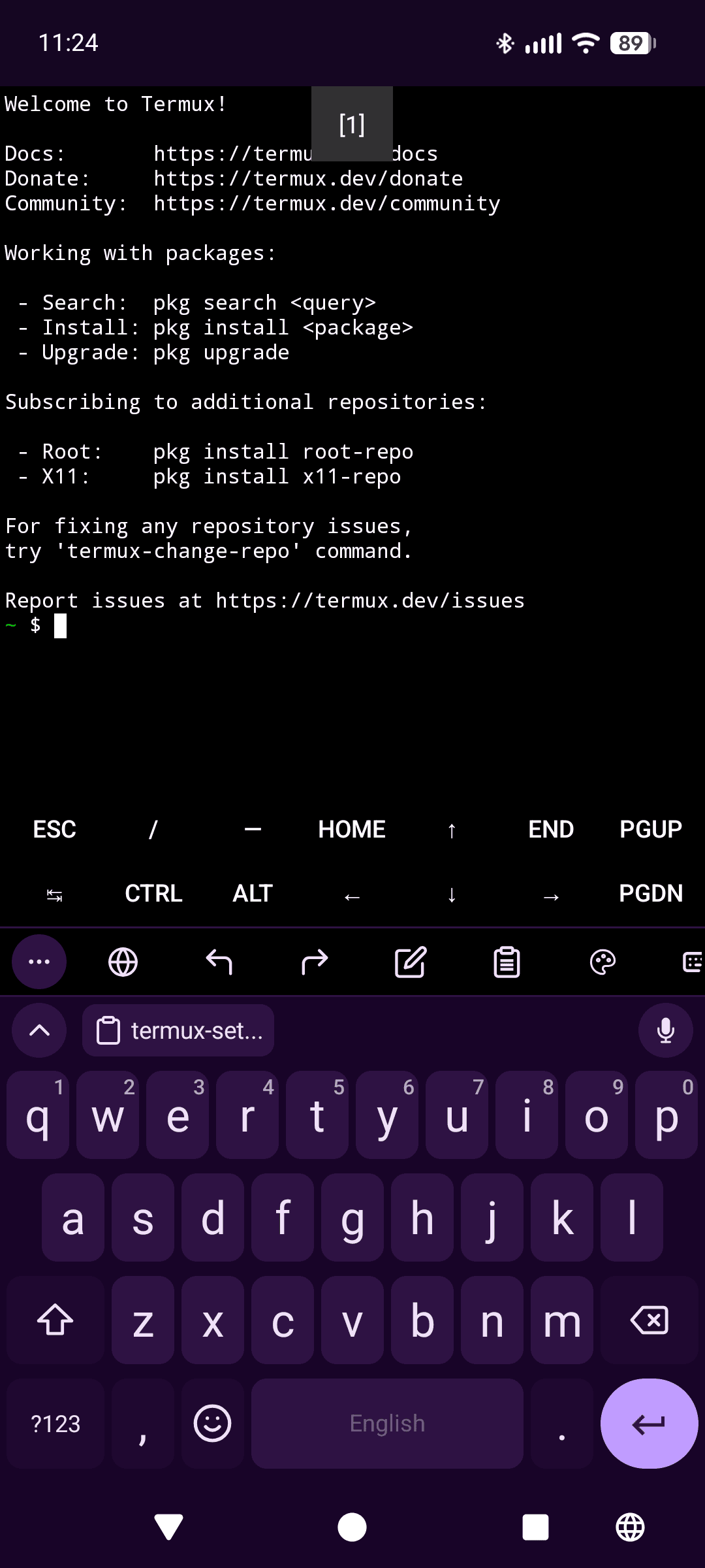 Paste the first command into Termux