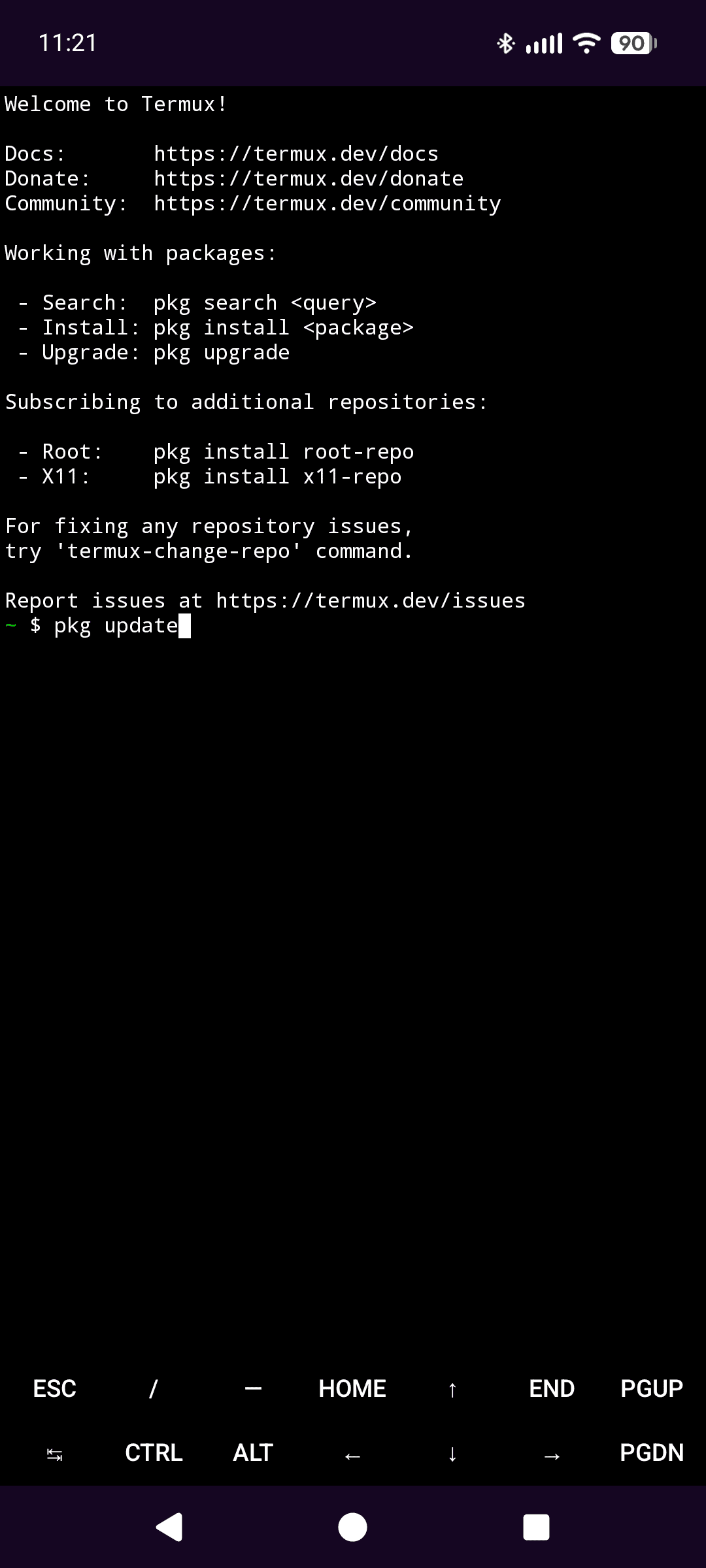 Update Termux package lists