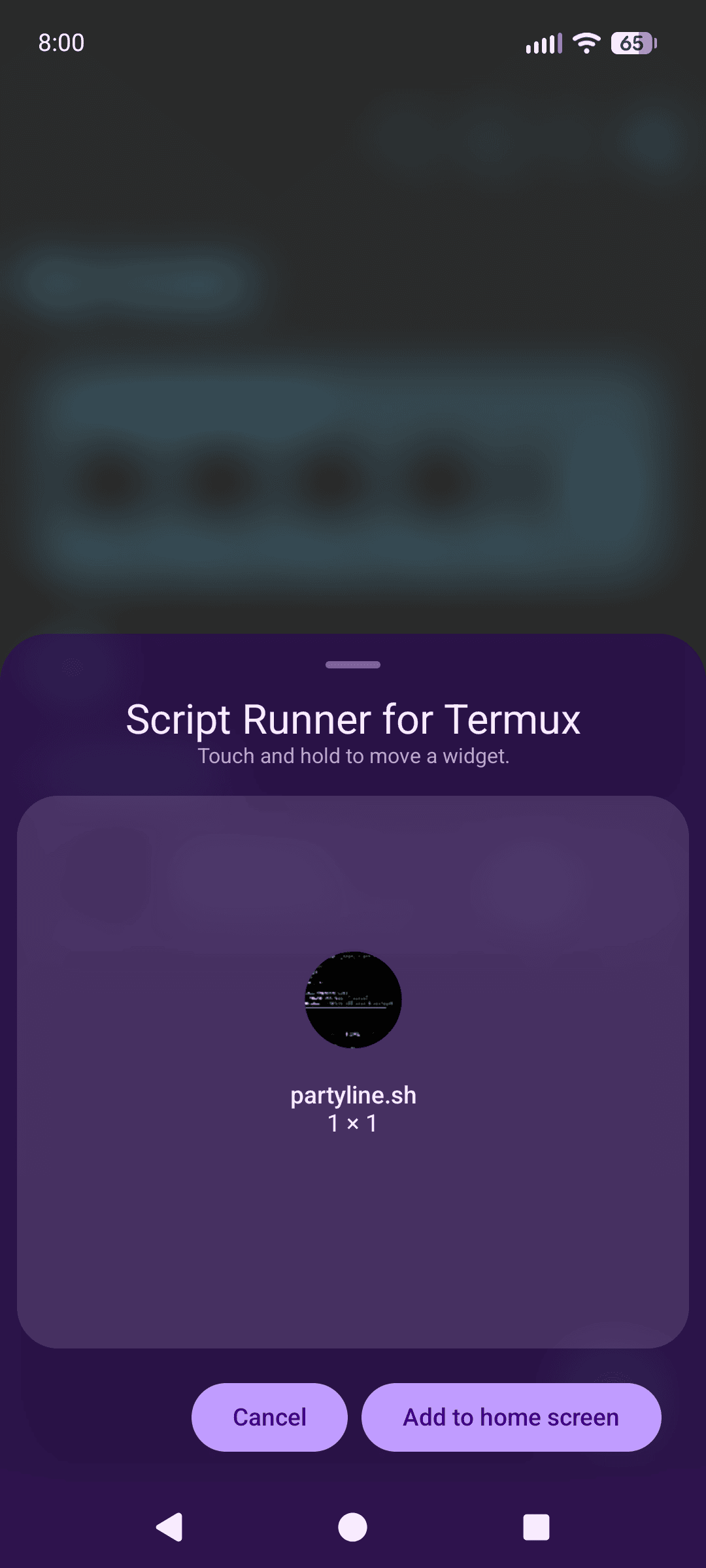 Add to home screen
