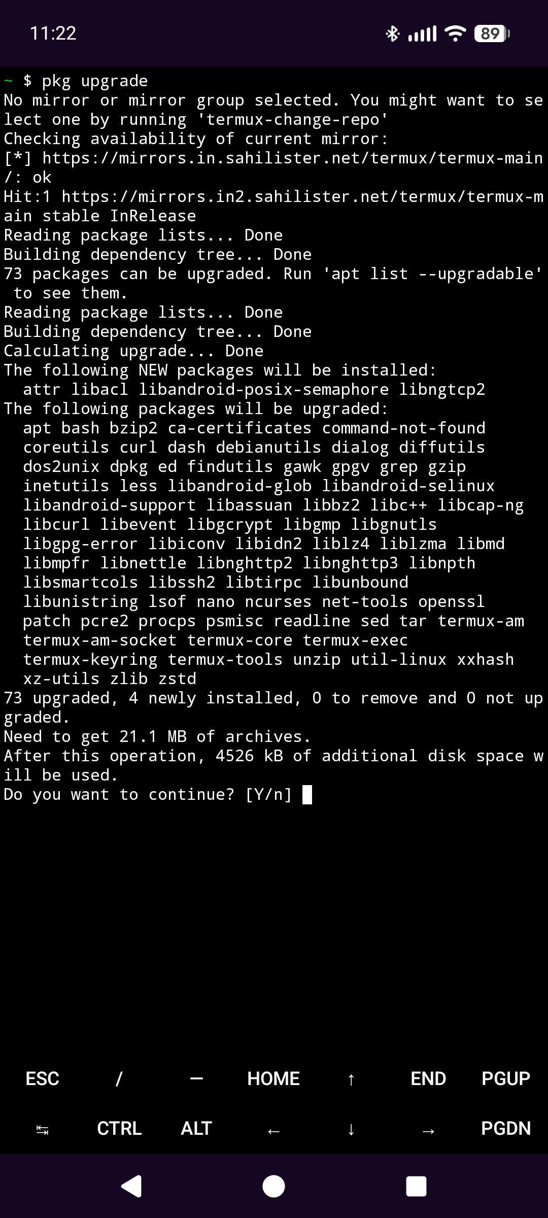 Package update prompts