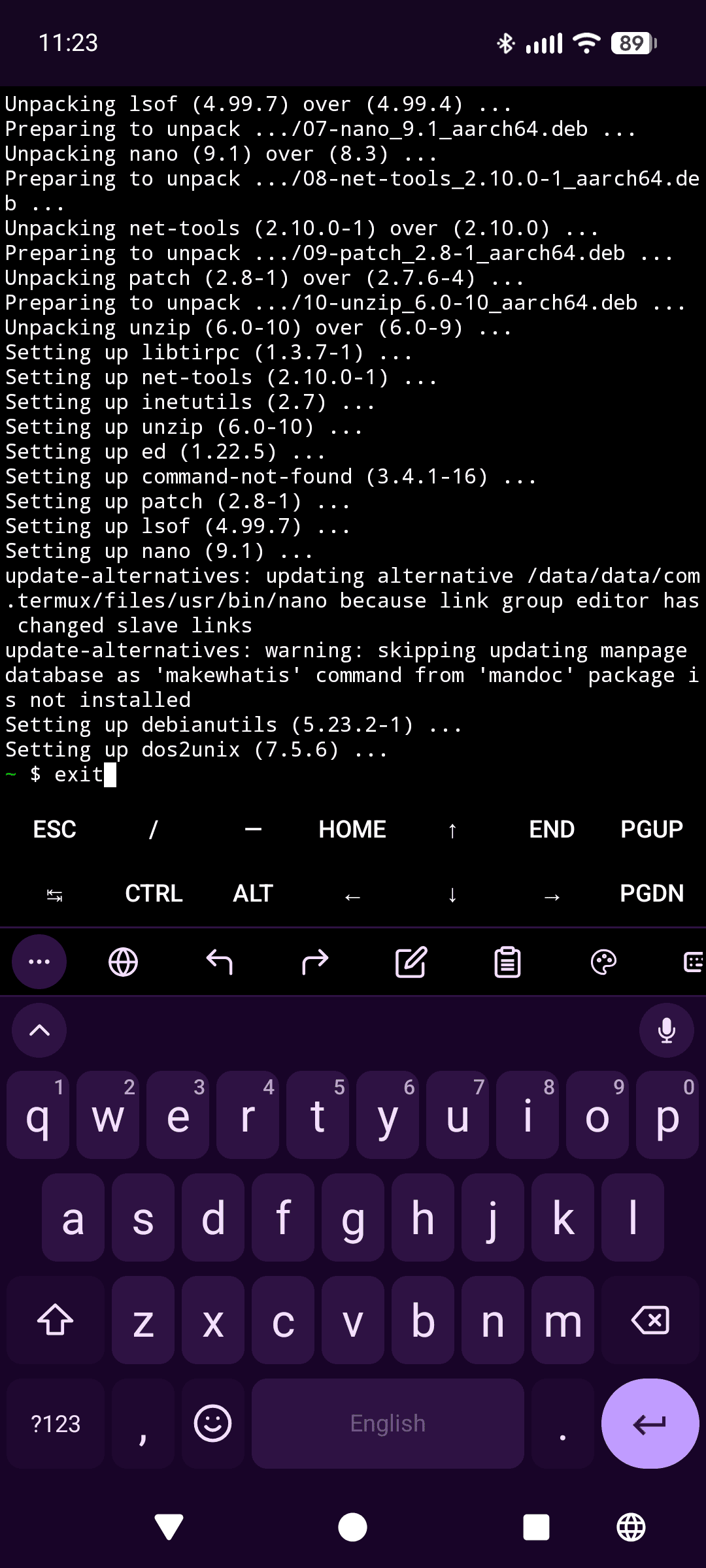 Exit Termux